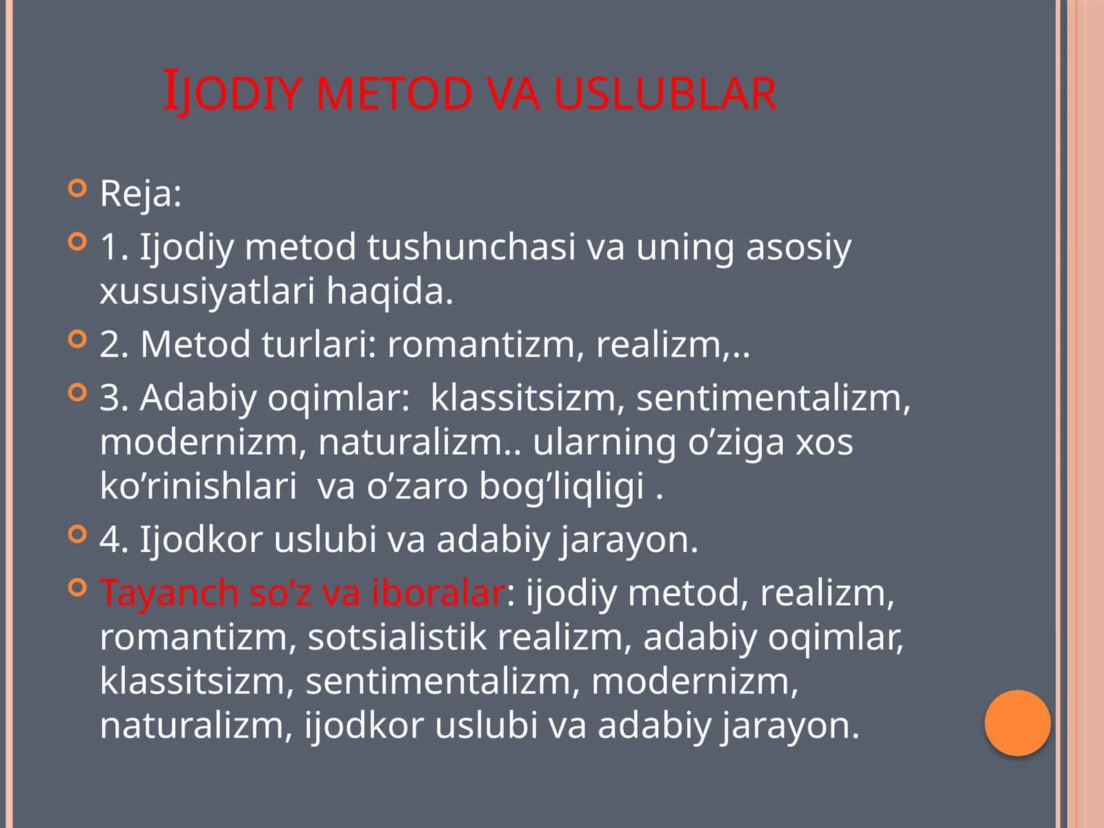 Ijodiy metod va uslublar 1