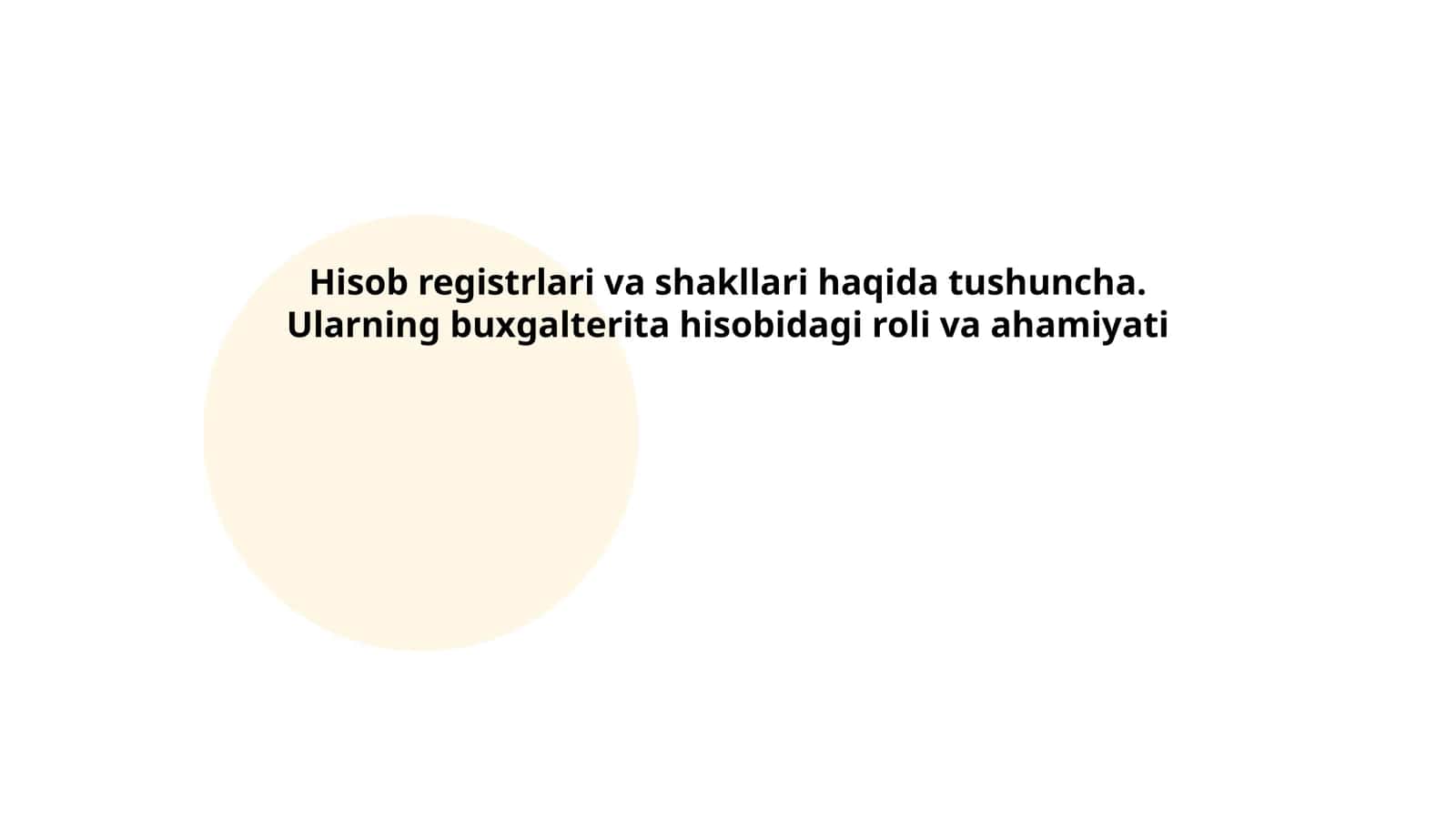 Hisob registrlari va shakllari haqida tushuncha 1