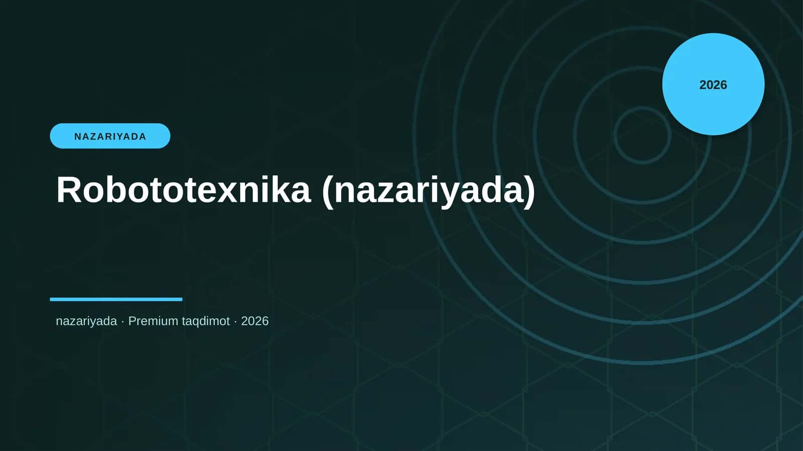 Robototexnika (nazariyada) 1