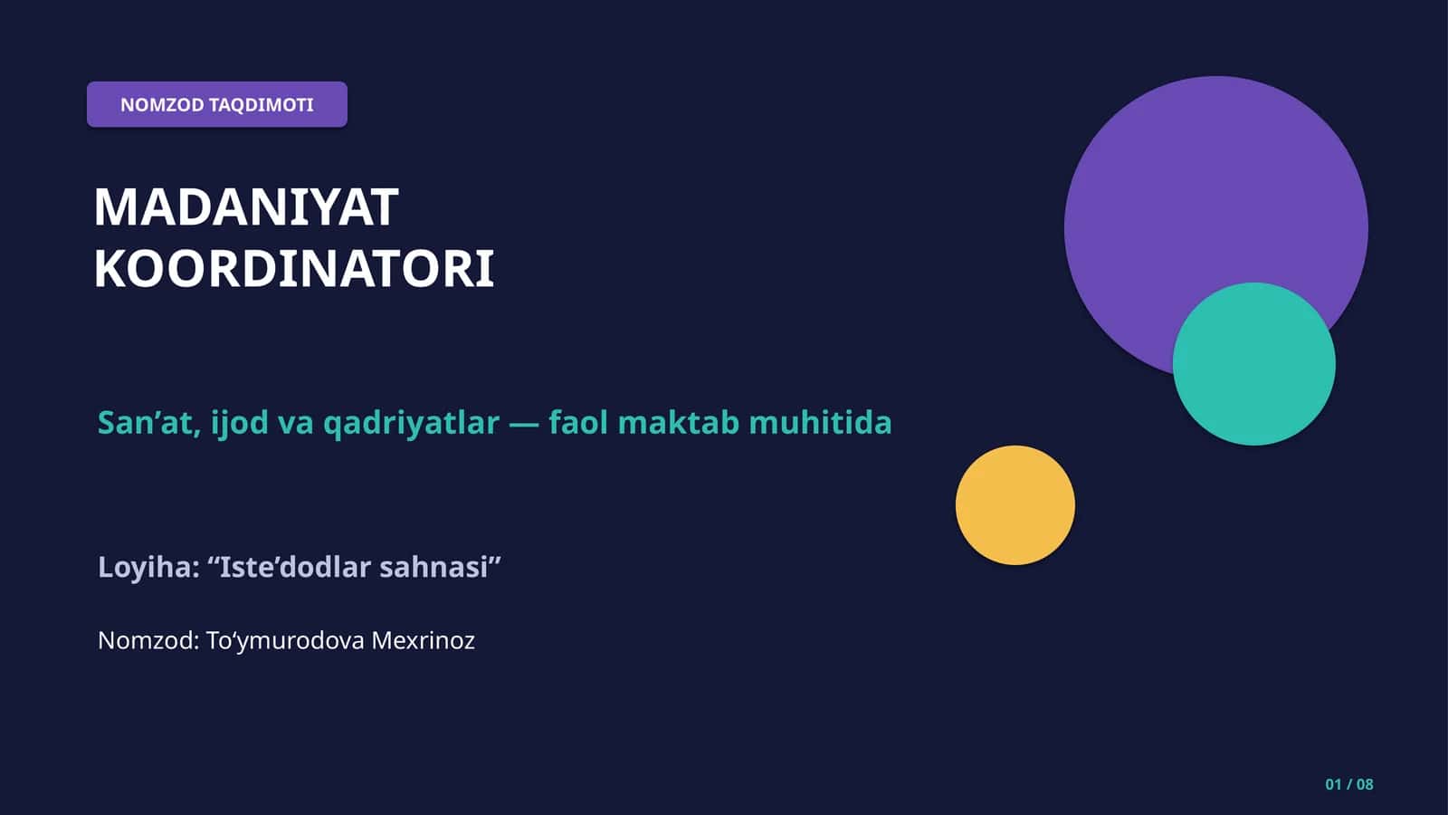 NOMZOD TAQDIMOTI MADANIYAT KOORDINATORI 1