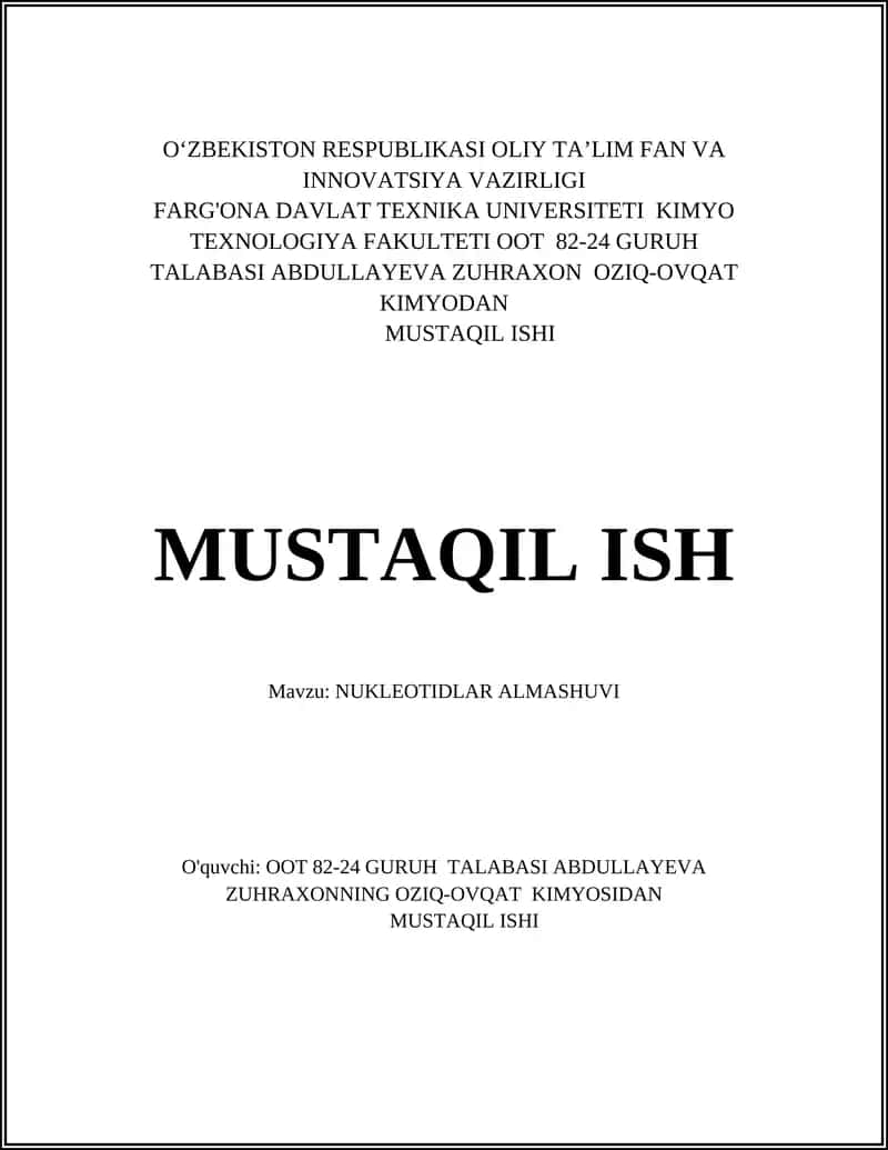 NUKLEOTIDLAR ALMASHUVI 1