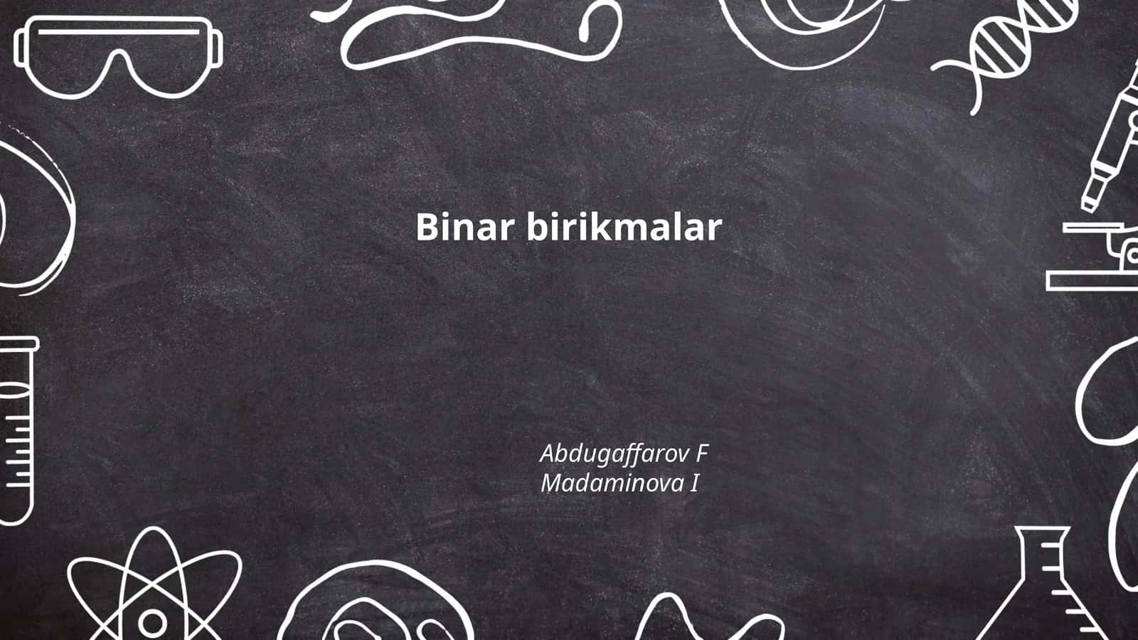 Binar birikmalar 1