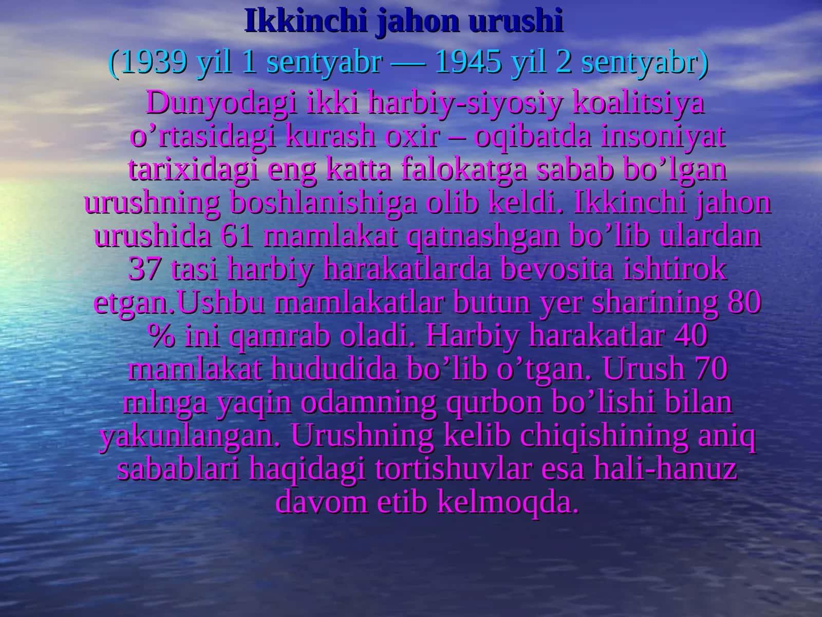 Ikkinchi jahon urushi 1