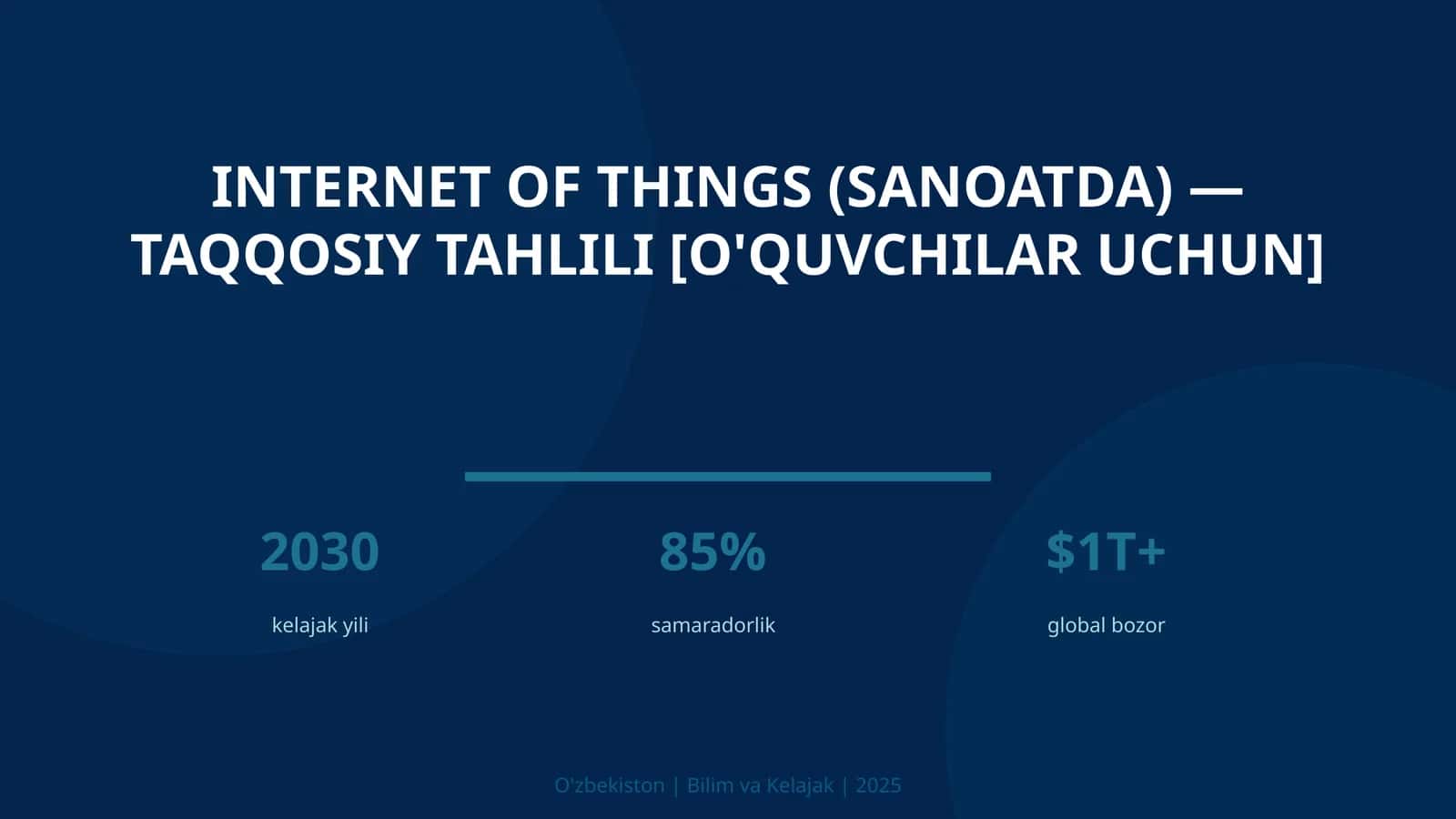 Internet of Things (Sanoatda) — Taqqosiy Tahlili [O'quvchilar Uchun] 1