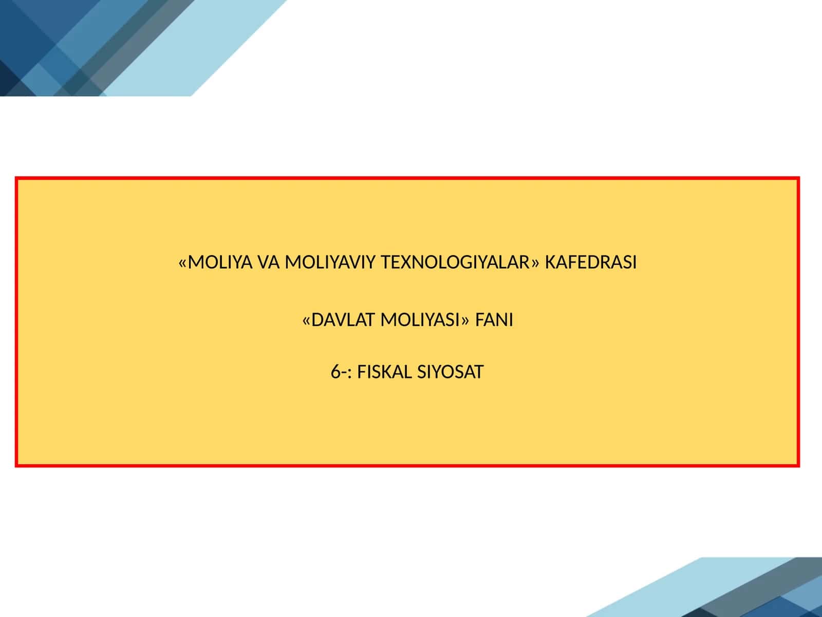 FISKAL SIYOSAT 1