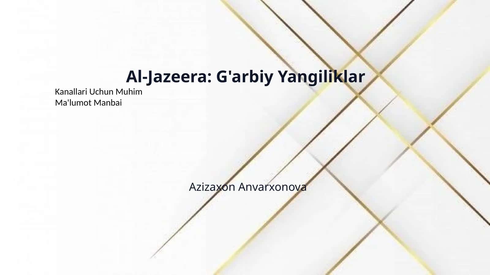 Al-Jazeera: G'arbiy Yangiliklar 
Kanallari Uchun Muhim 
Ma'lumot Manbai 1