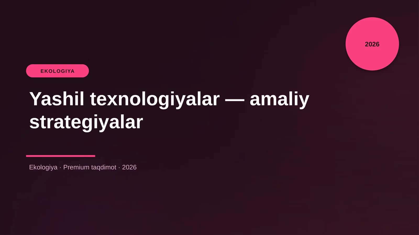 Yashil texnologiyalar — amaliy strategiyalar 1
