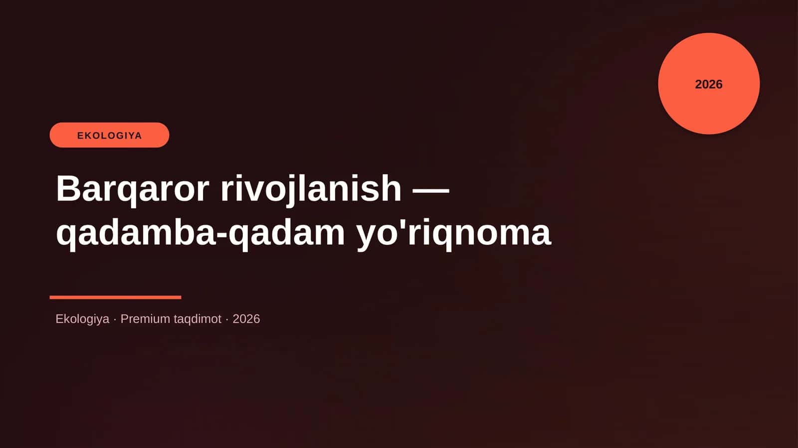 Barqaror rivojlanish — qadamba-qadam yo'riqnoma 1