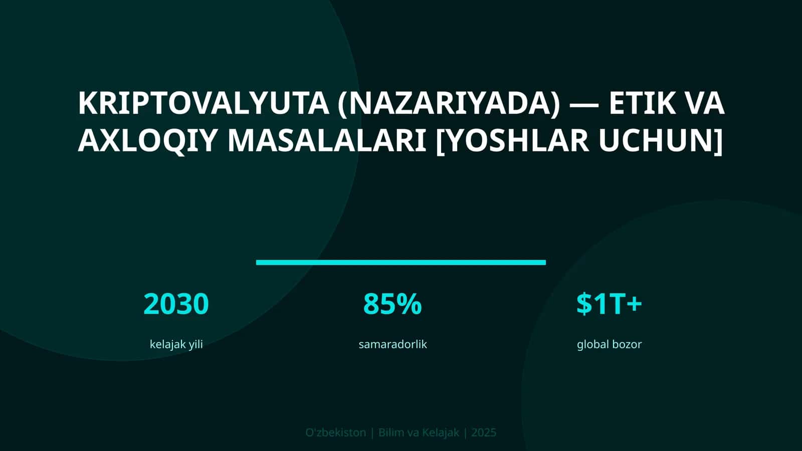 Kriptovalyuta (nazariyada) — etik va axloqiy masalalari [yoshlar uchun] 1