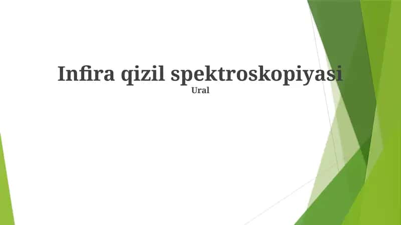 Infirqizil Spektroskopiyasi 1