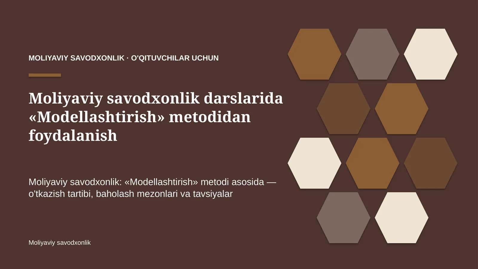 moliyaviy savodxonlik darslarida modellashtirish metodidan foydalanish 4700 1