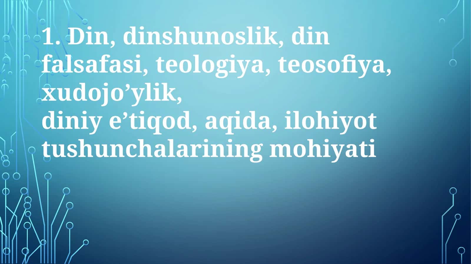 Teosofiya va diniy falsafasi 1