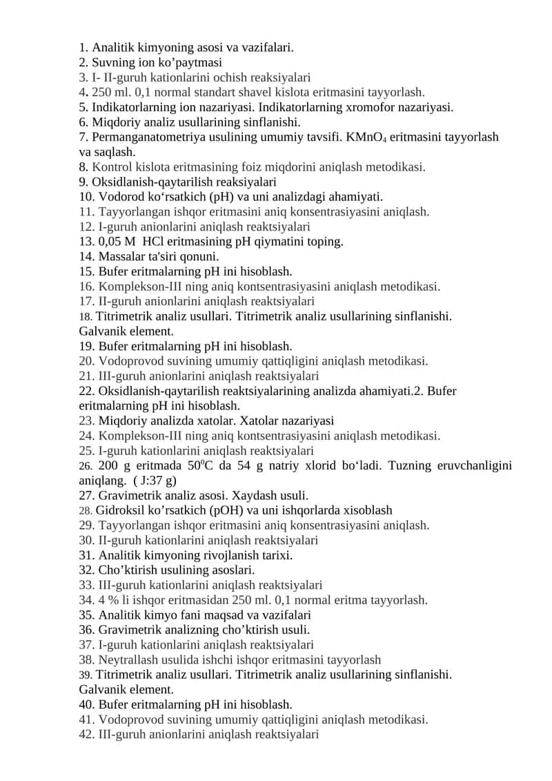 Analitik kimyo 1