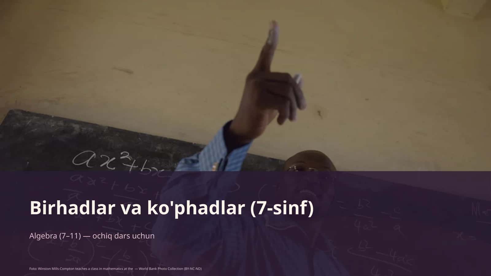 Algebra (7–11) — ochiq dars uchun 1