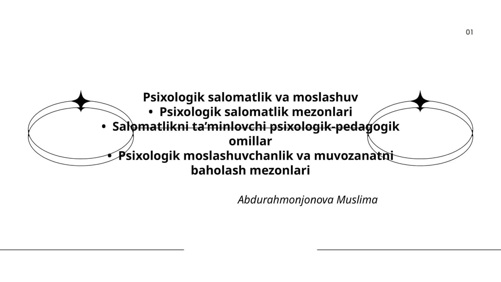 Psixologik salomatlik va moslashuv 1