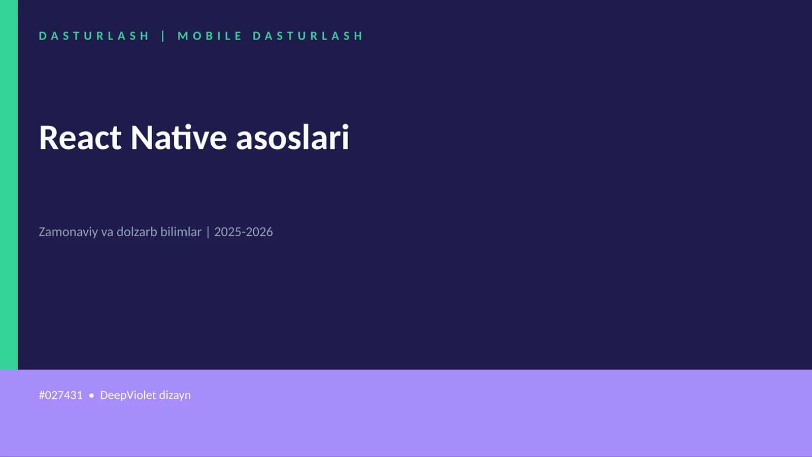 React Native asoslari 1