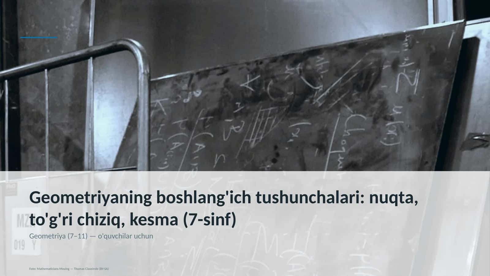 Geometriyaning boshlang'ich tushunchalari: nuqta, to'g'ri chiziq, kesma (7-sinf) 1