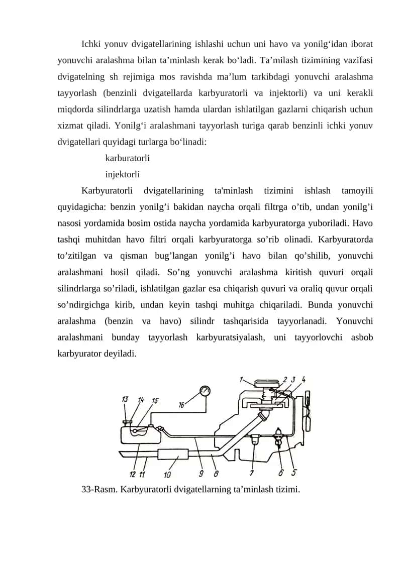 Karbyuratorli dvigatellar 1