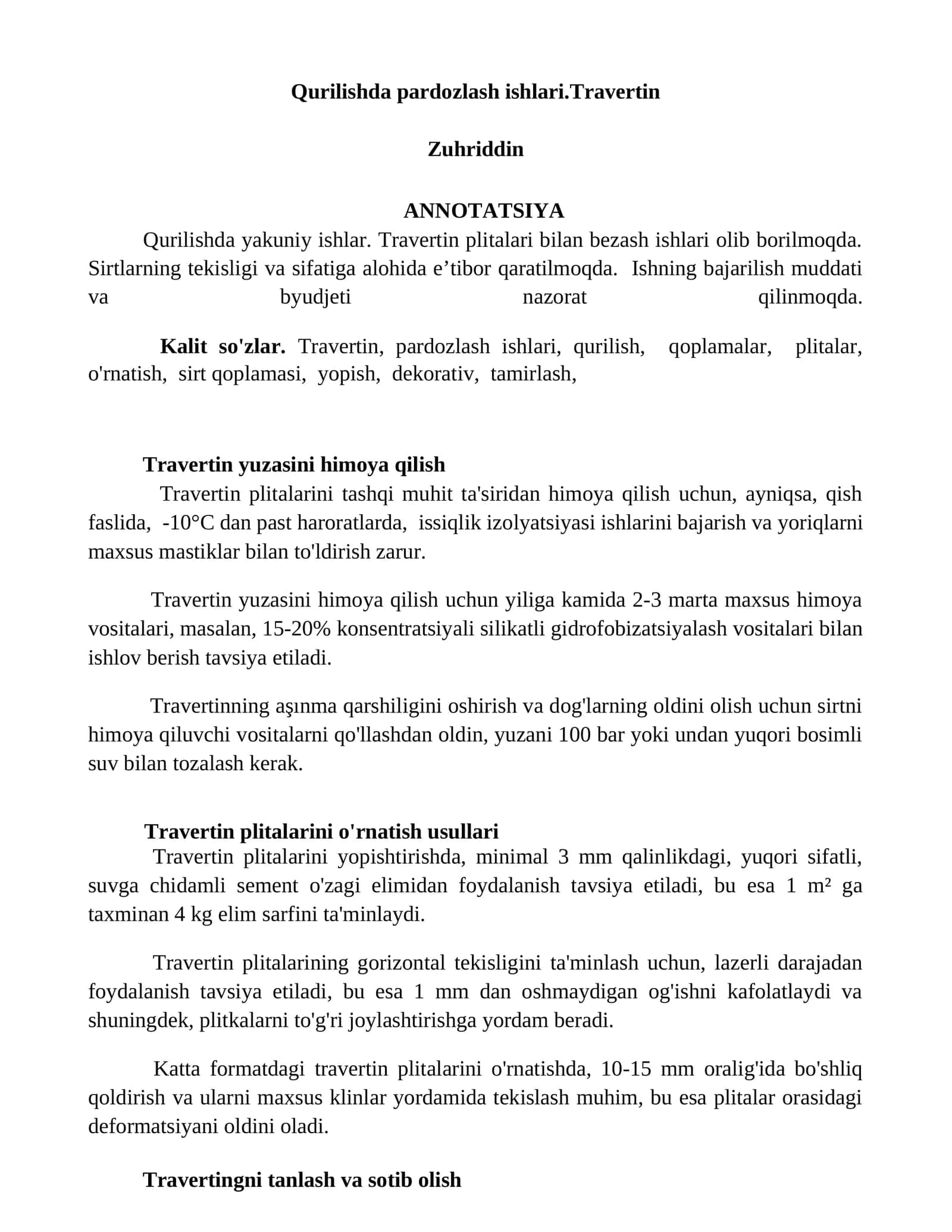 Travertin plitalari bilan bezash ishlari 1