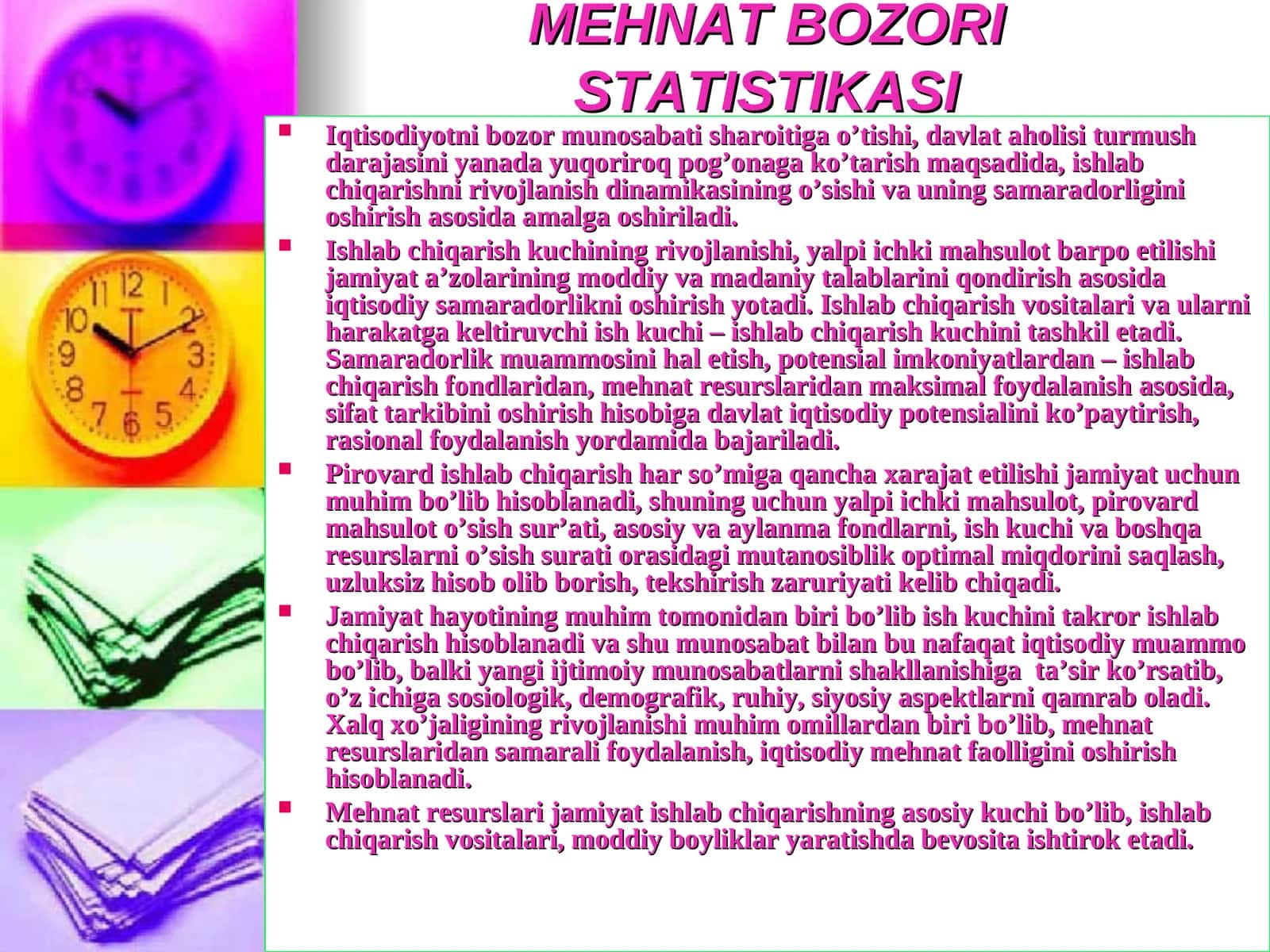 MEHNAT BOZORI STATISTIKASI 1