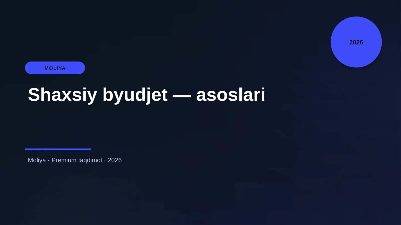 Shaxsiy byudjet — asoslari 1
