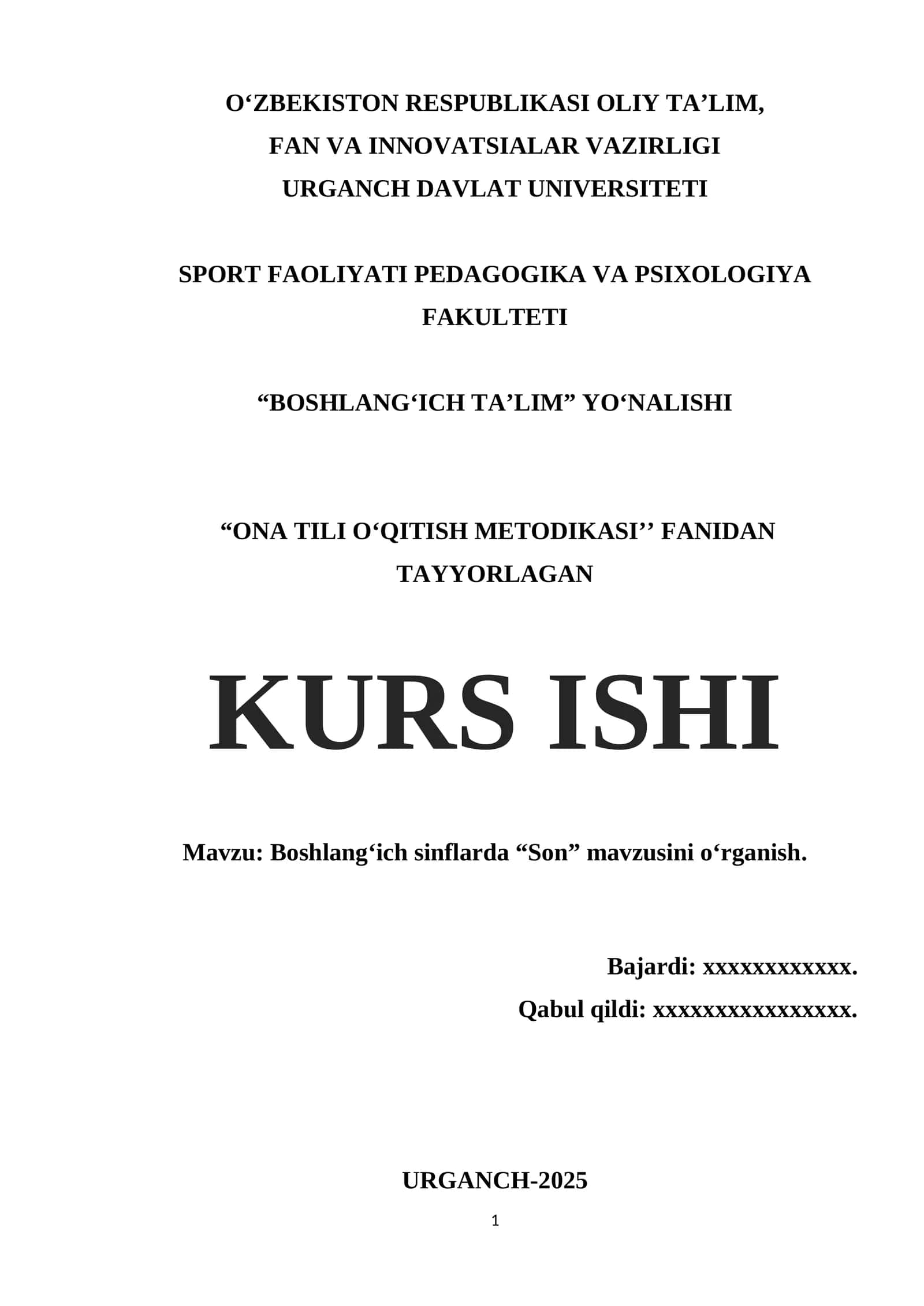 Boshlang‘ich sinflarda “Son” mavzusini o‘rganish 1