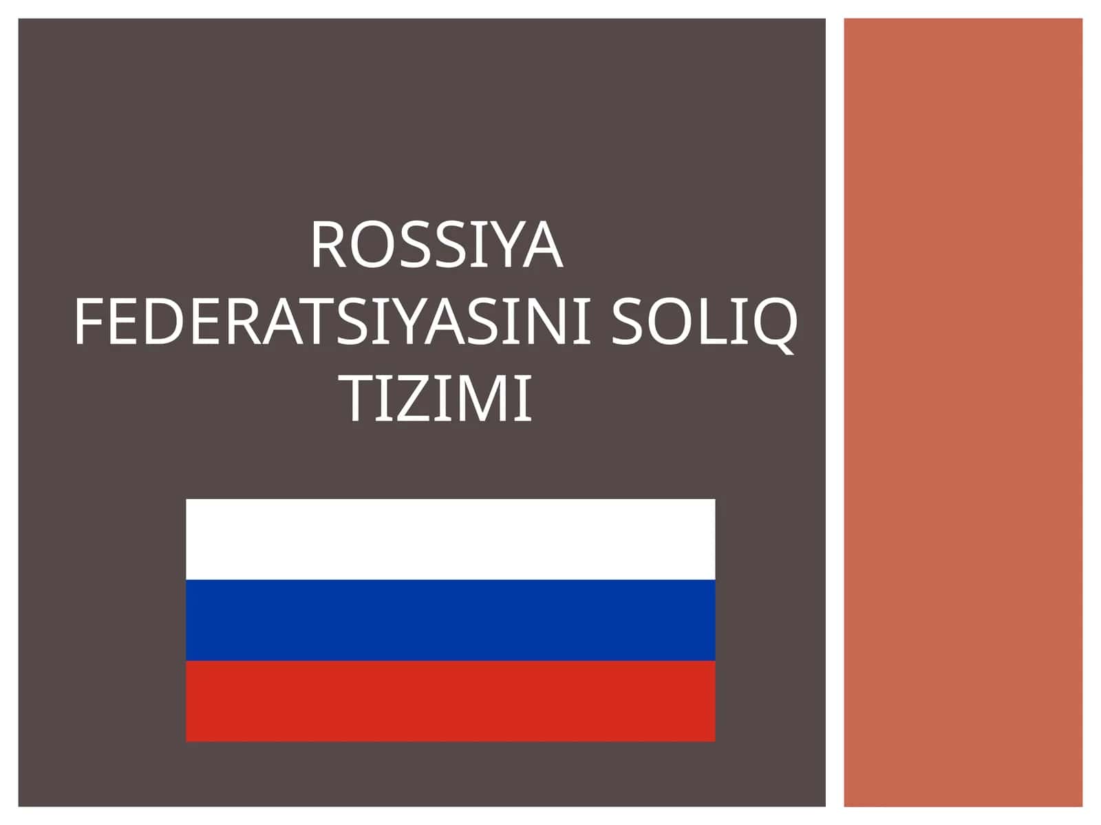 Rossiya Federatsiyyasini Soliq Tizimi 1
