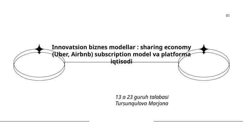 Innovatsion biznes modellar: sharing economy (Uber, Airbnb) subscription model va platforma iqtisodi 1