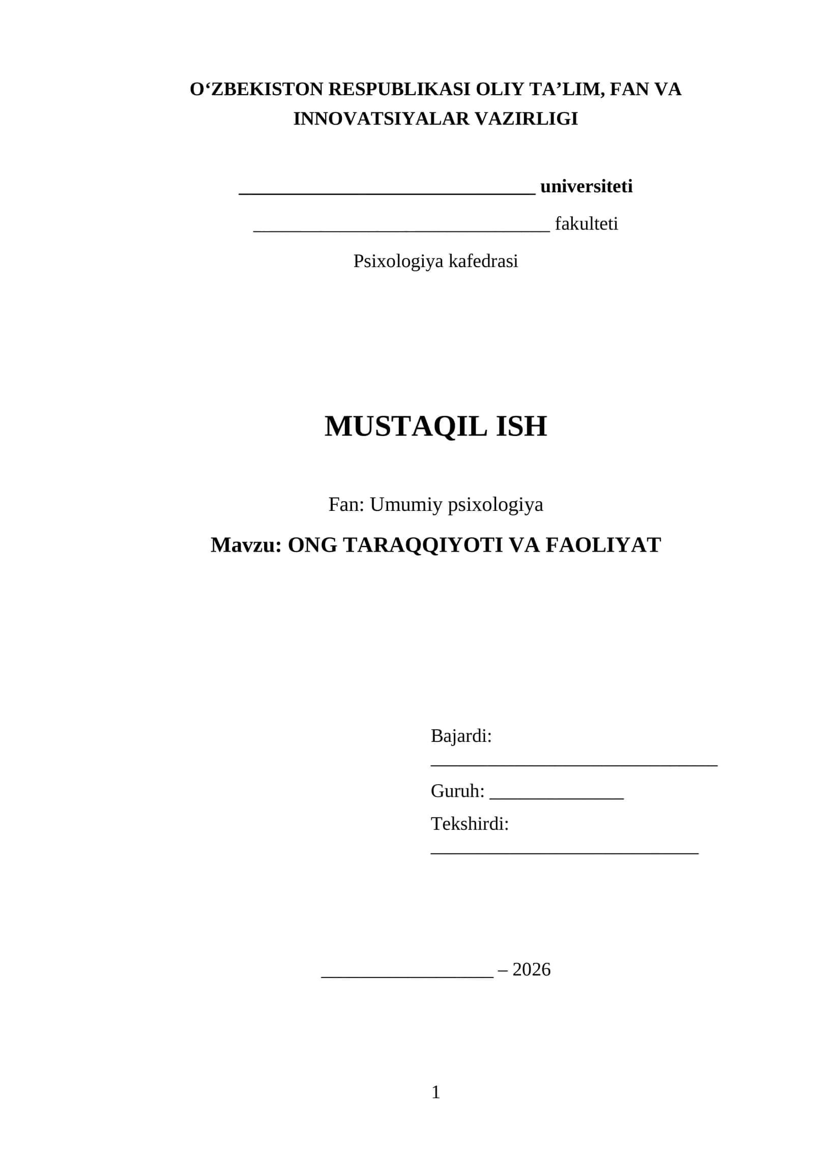 Ong TARAQQIYOTI VA FAOLIYAT 1