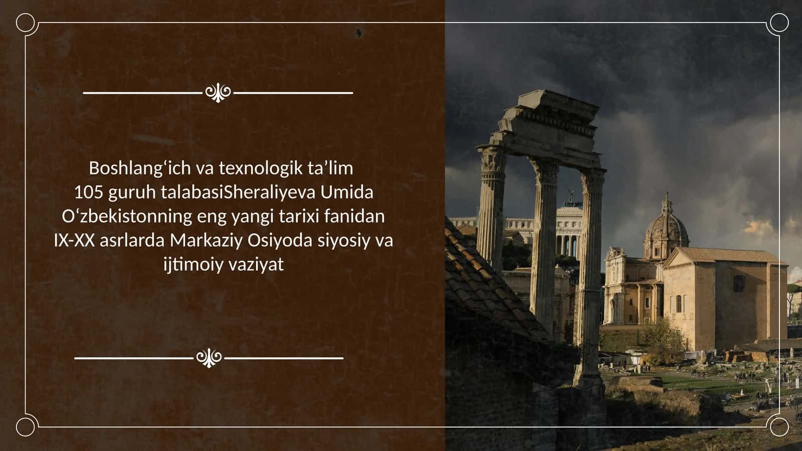 IX-XX asrlarda Markaziy Osiyoda siyosiy va ijtimoiy vaziyat 1