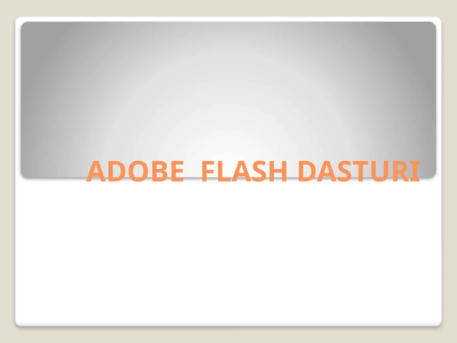 ADOBE FLASH DASTURI 1