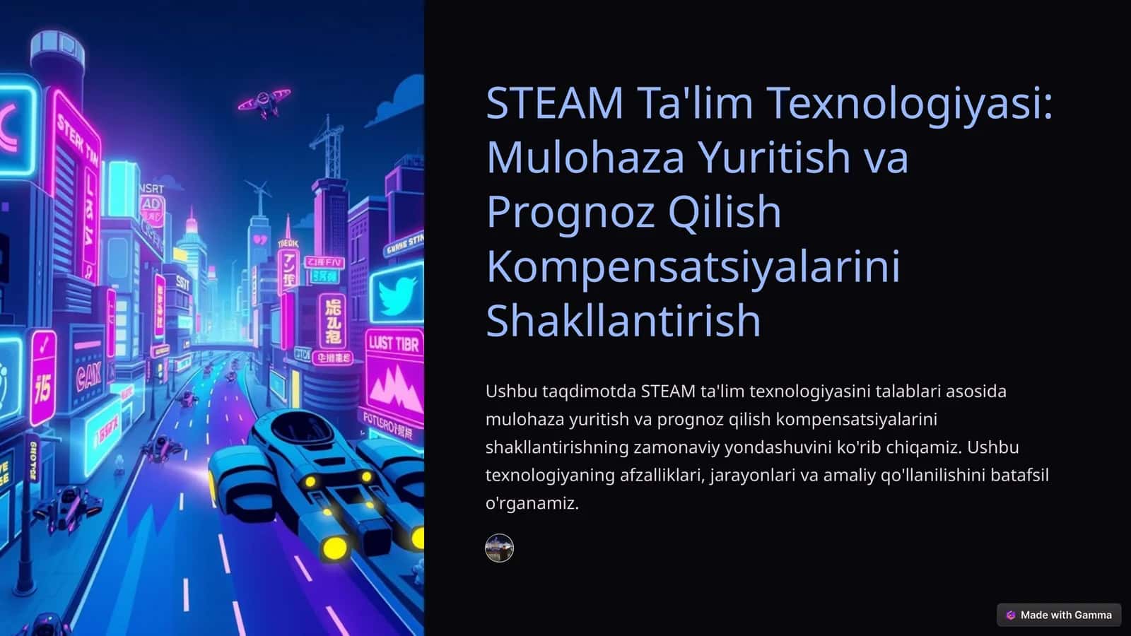 STEAM Ta'lim Texnologiyasi: Mulohaza Yuritish va Prognoz Qilish Kompensatsiyalarini Shakllantirish 1