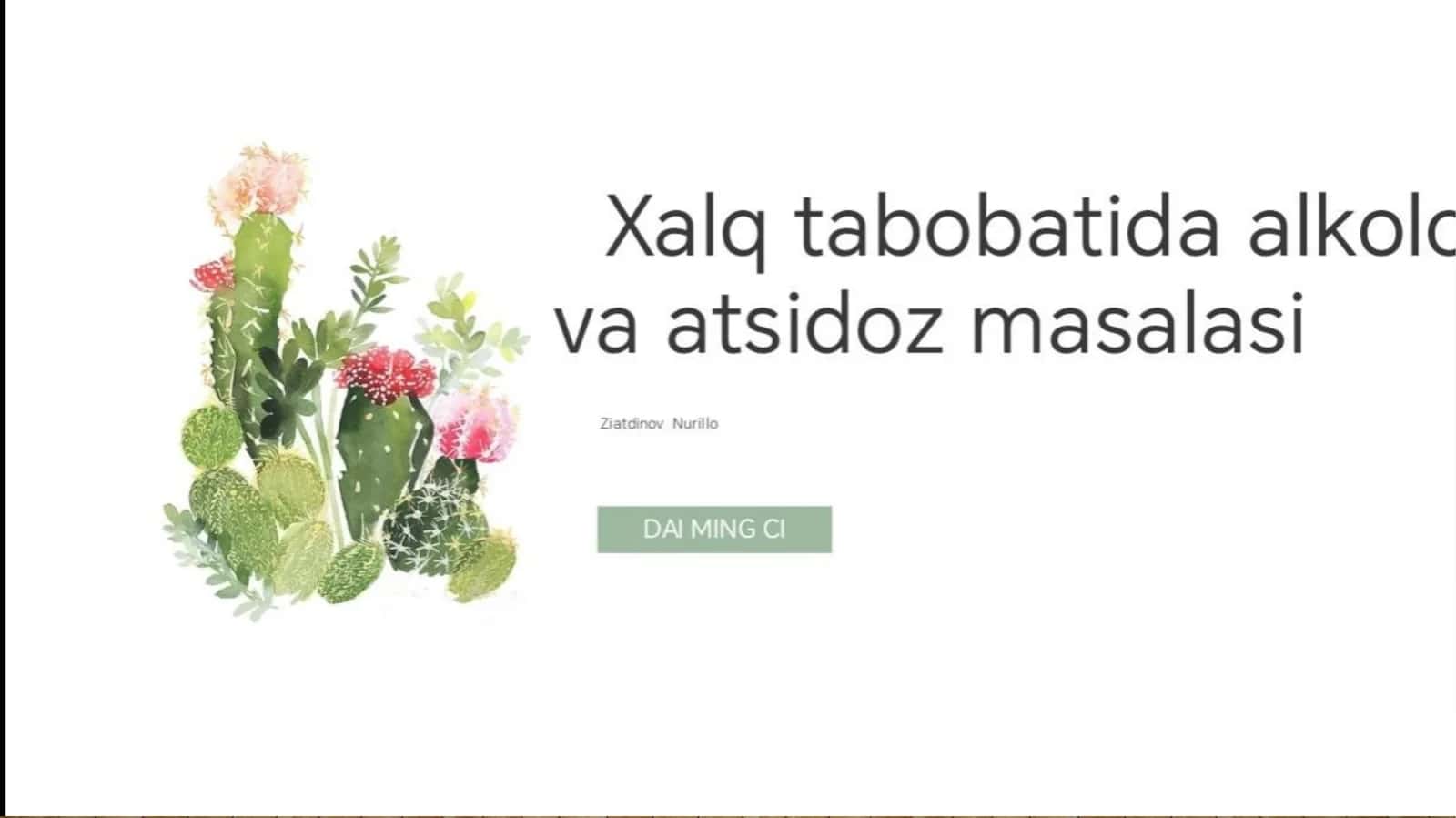 Alkaloz va Atsidoz 1