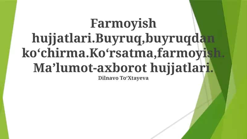 Buyurtma Hujjatlari 1