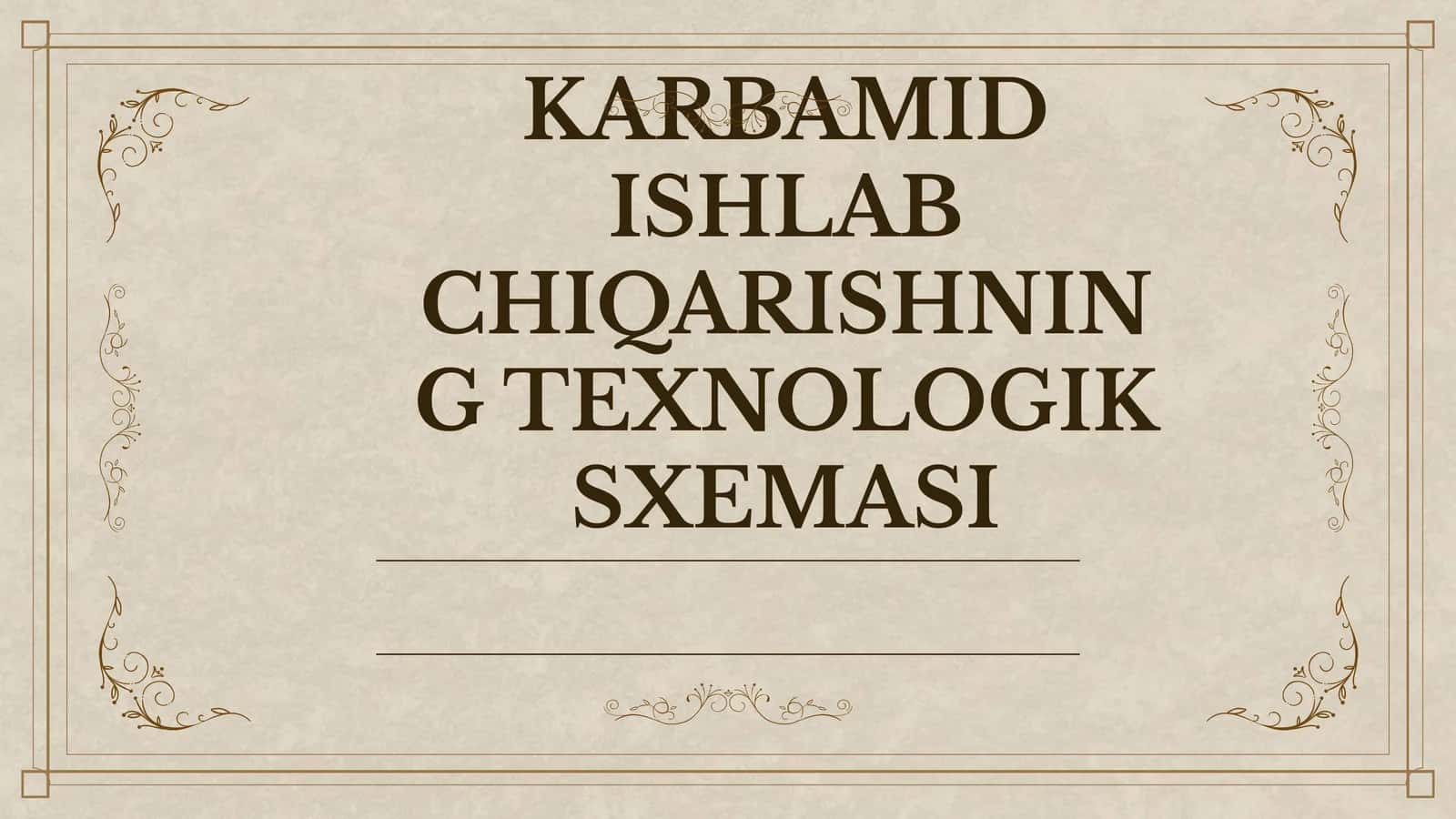 Karbamid Ishlab Chiqarishning Texnologik Sxemasi 1