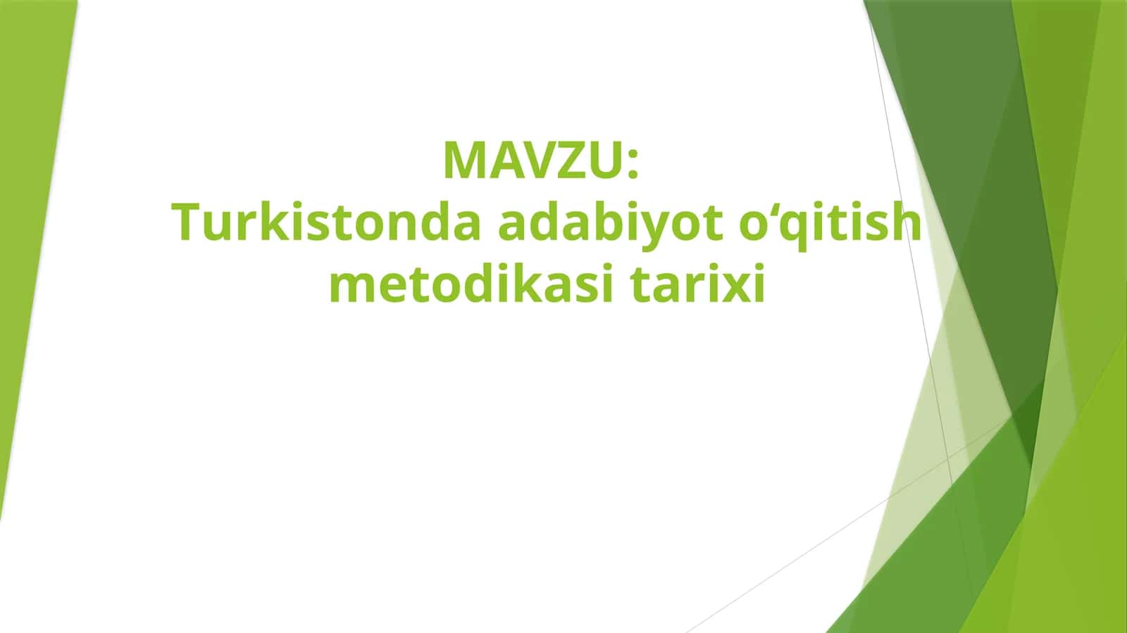 Turkistonda adabiyot o‘qitish metodikasi tarixi 1