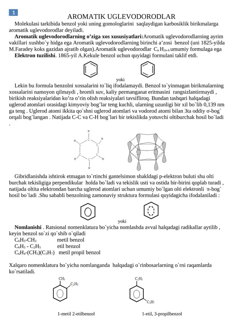 Aromatik uglevodorodlar 1