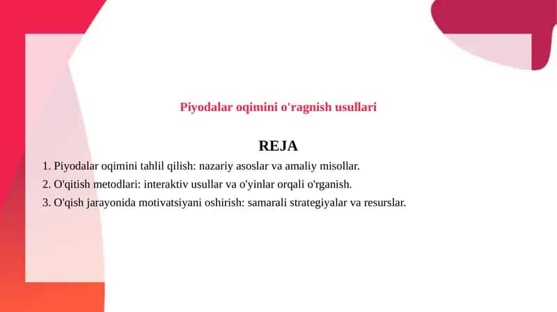 Piyodalar oqimini o'ragnish usullari 1