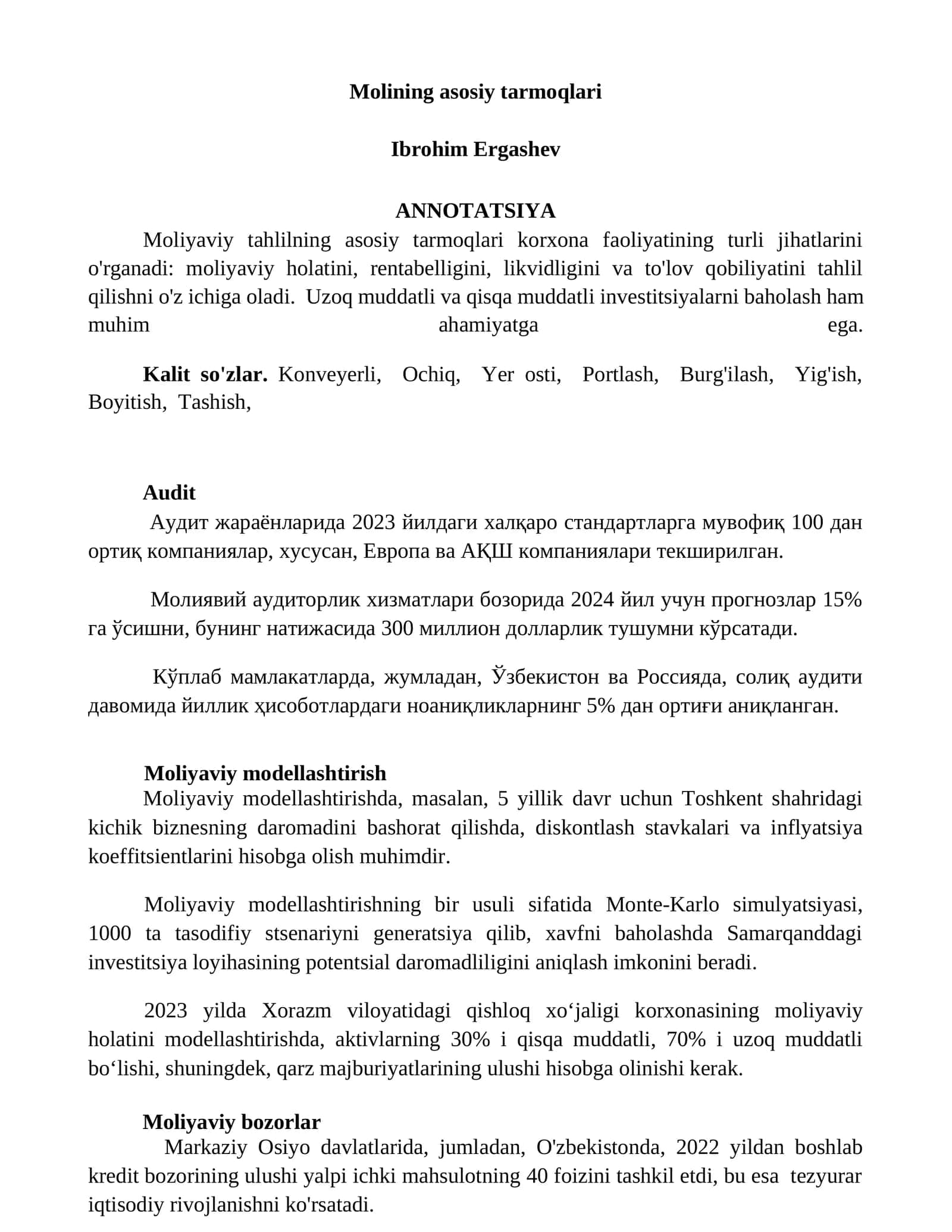 Molining asosiy tarmoqlari 1