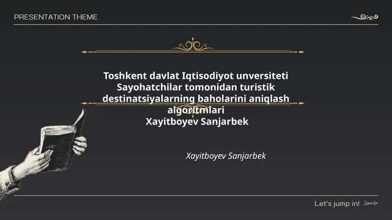 Turistik destinatsiyalarning baholarini aniqlash algoritmlari 1