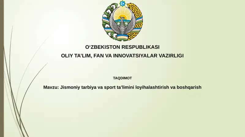 Jismoniy tarbiya va sport ta'limi 1