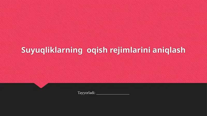 Oqish rejimlarini aniqlash 1