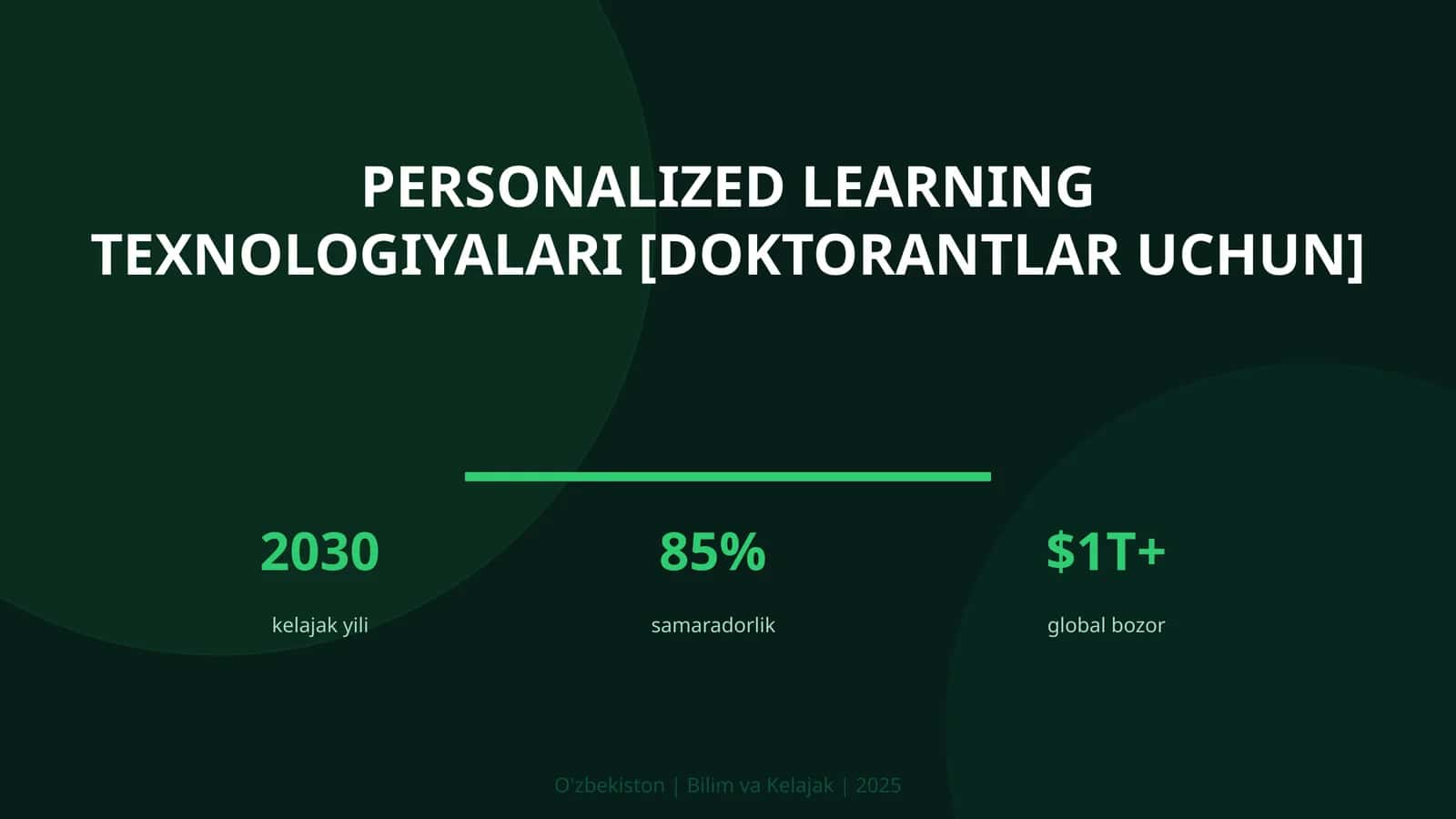 Personalized learning texnologiyalari [doktorantlar uchun] 1