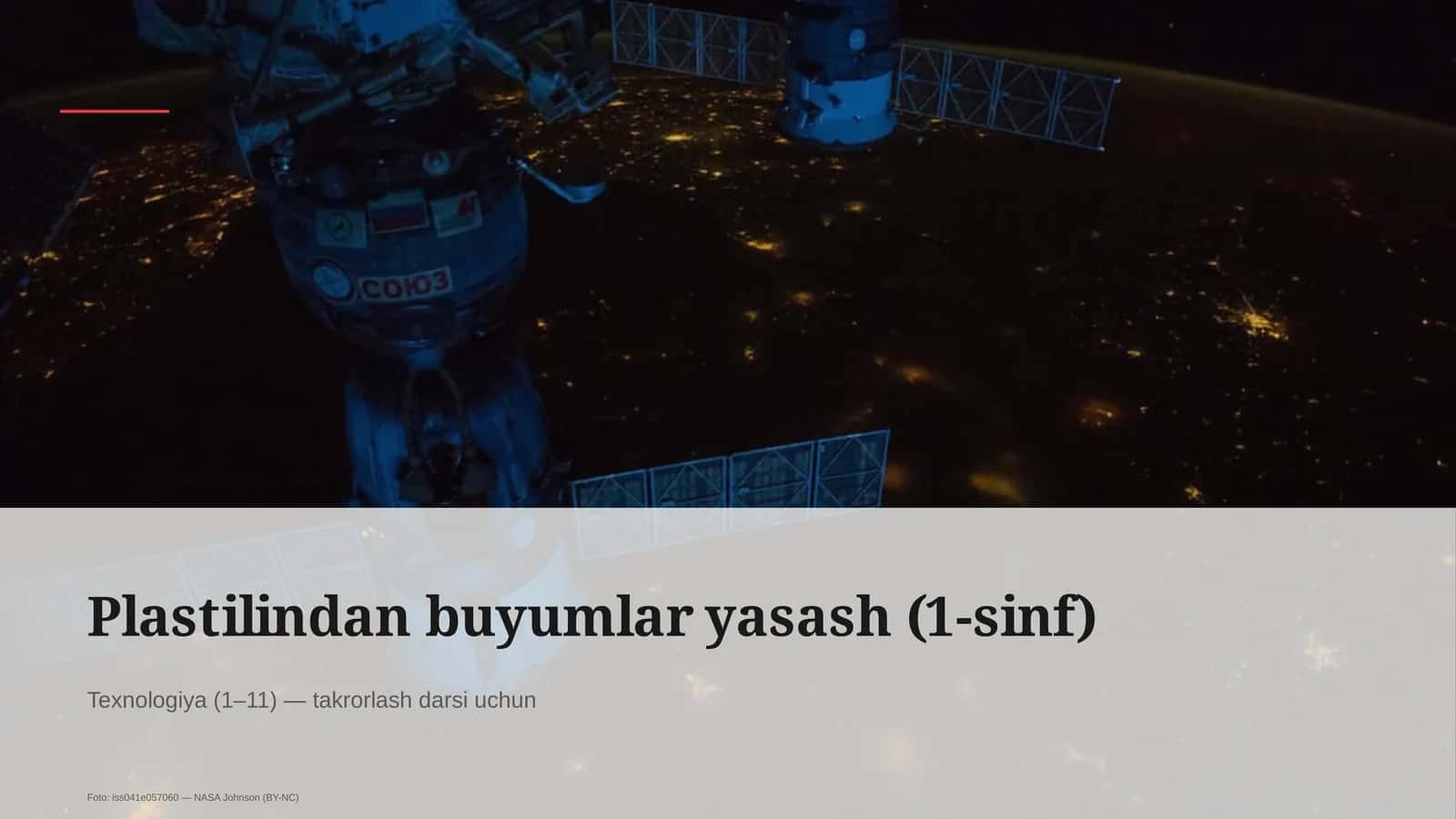 Plastilindan buyumlar yasash (1-sinf) 1