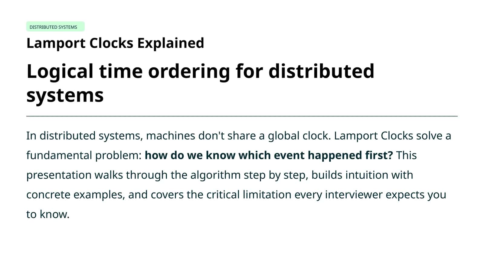 Lamport Clocks Explained 1