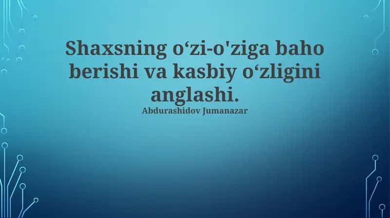 Oʻz-oʻzini baholash 1