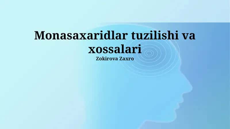Monosaxaridlar tuzilishi va xossalari 1