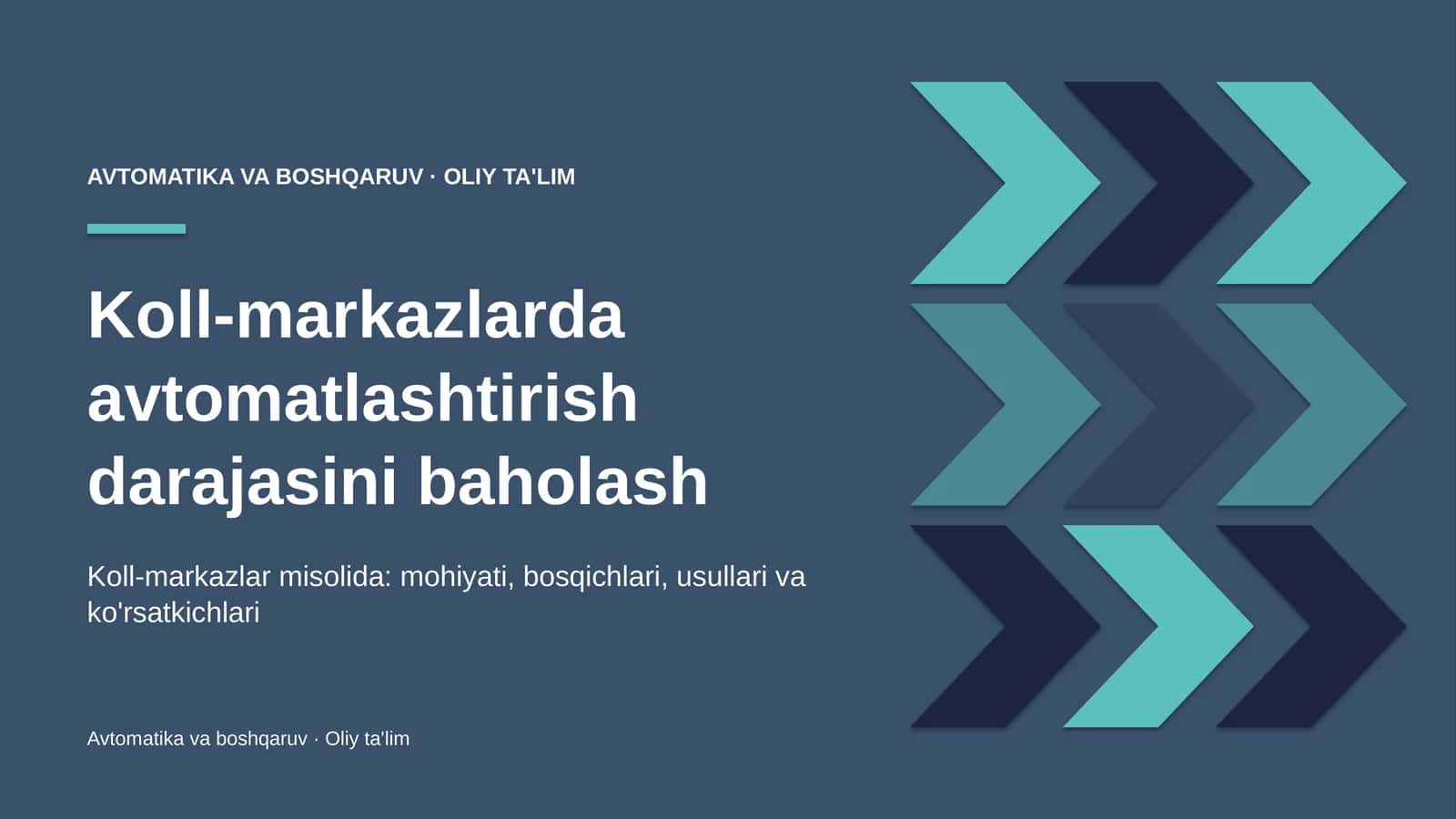 Koll-markazlarda avtomatlashtirish darajasini baholash 1