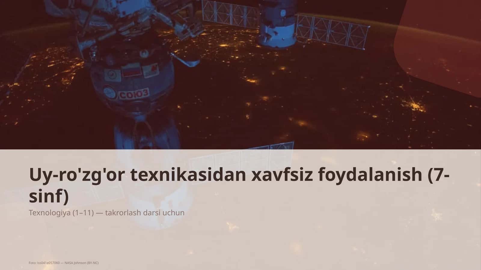Uy-ro'zg'or texnikasidan xavfsiz foydalanish (7-sinf) 1