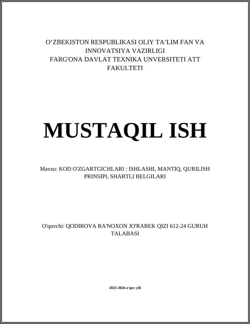 Kod o'zgartgichlari: tushunchasi va klassifikatsiyasi 1